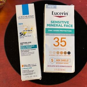 Anthelios UV Clear Daily Invisible Sunscreen SPF 50 and Eucerin Sensitive